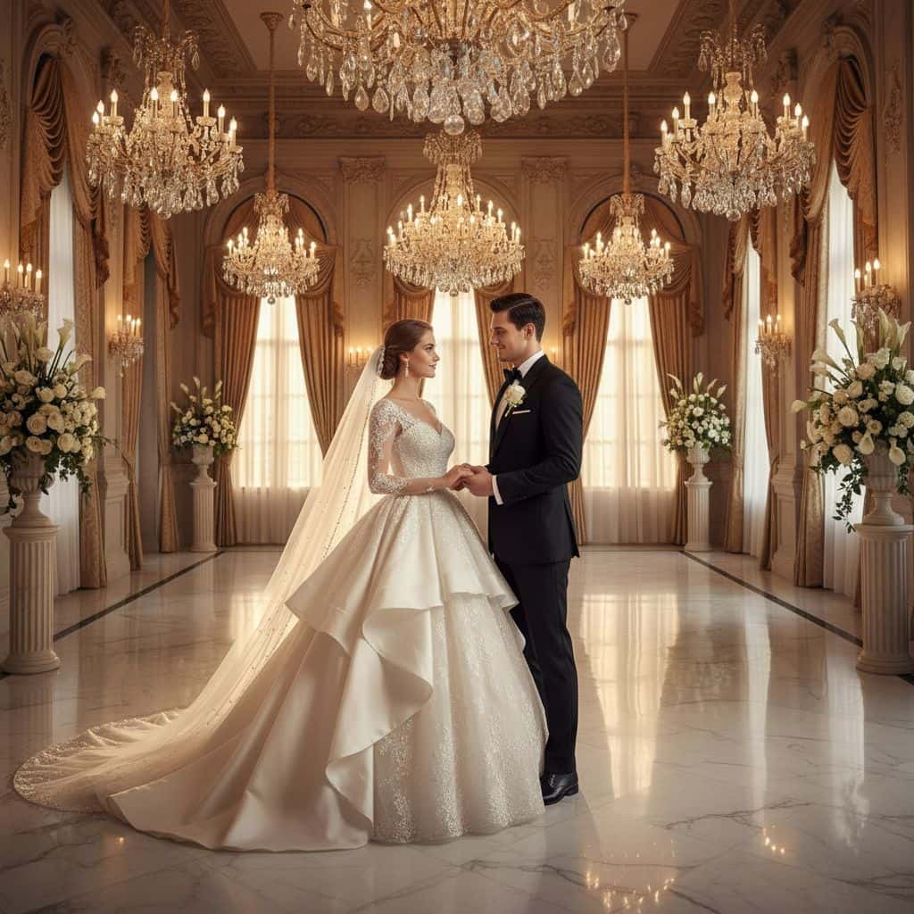 Gemini AI photo prompts preview — Gemini Wedding Ballroom Elegance