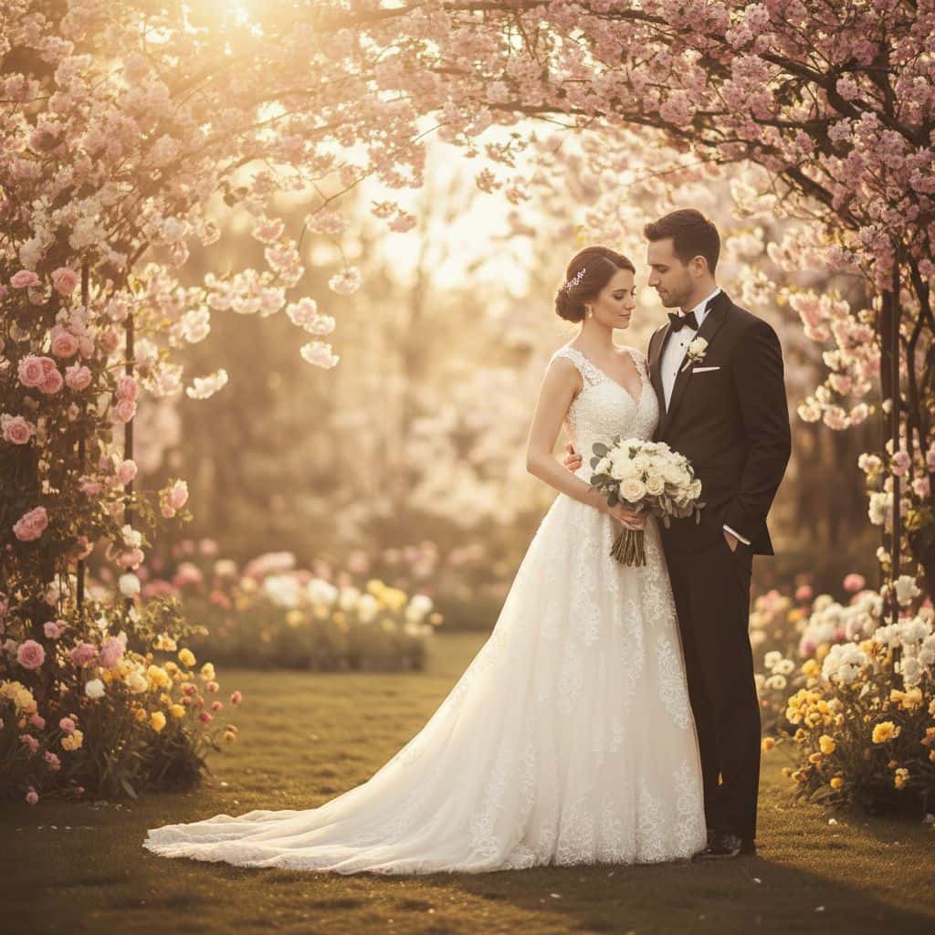 Gemini AI photo prompts preview — Gemini Wedding Garden Golden Hour