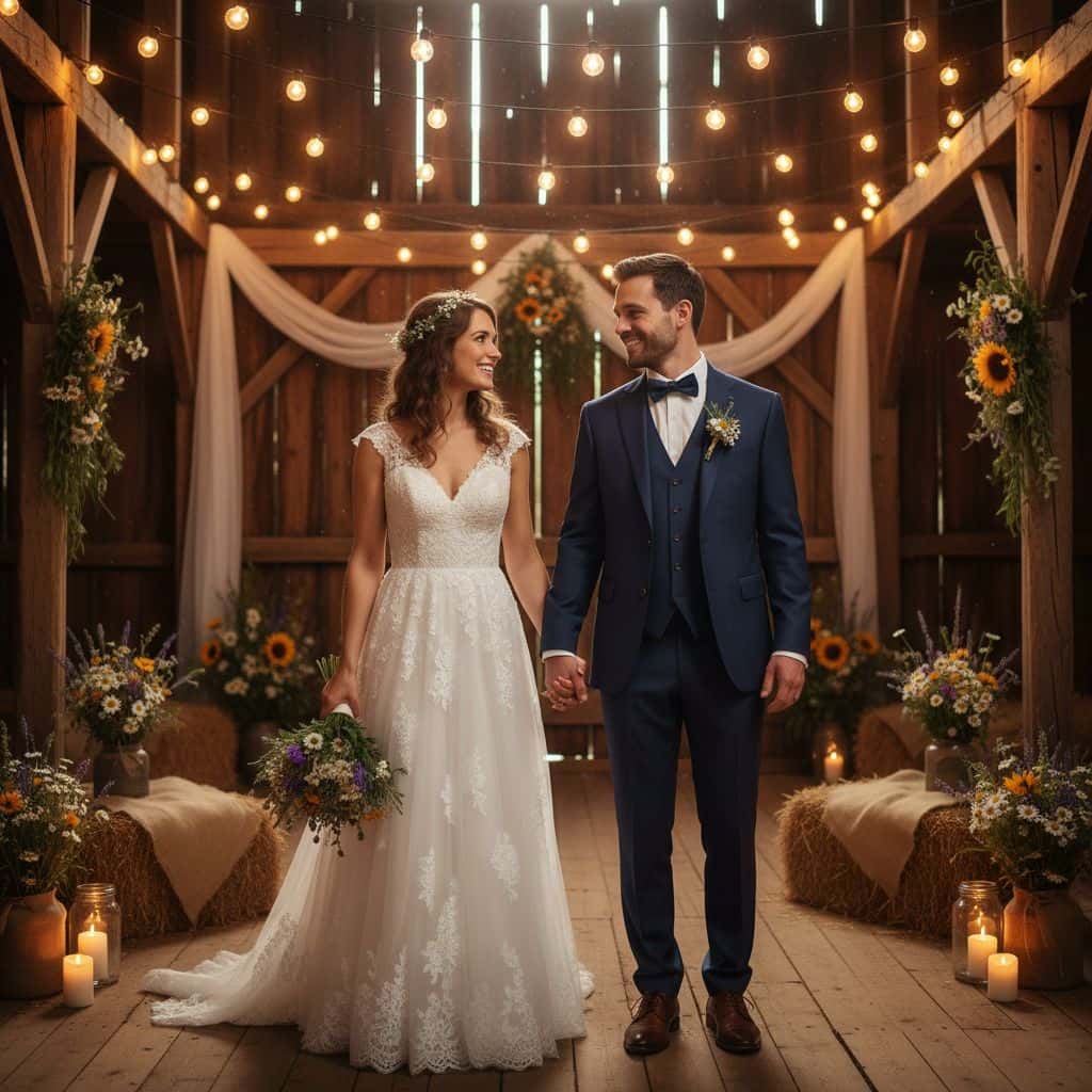 Gemini AI photo prompts preview — Gemini Wedding Rustic Barn
