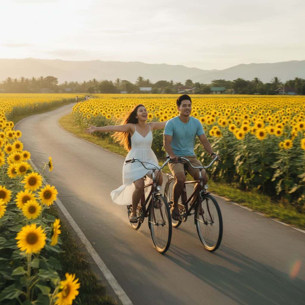 Gemini AI photo prompts preview — Nueva Ecija Sunflower Tandem Bicycle Ride