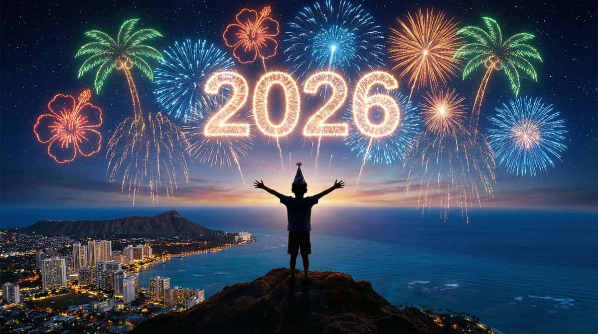 Gemini AI photo prompts preview — Watching Fireworks from the Mountain Top