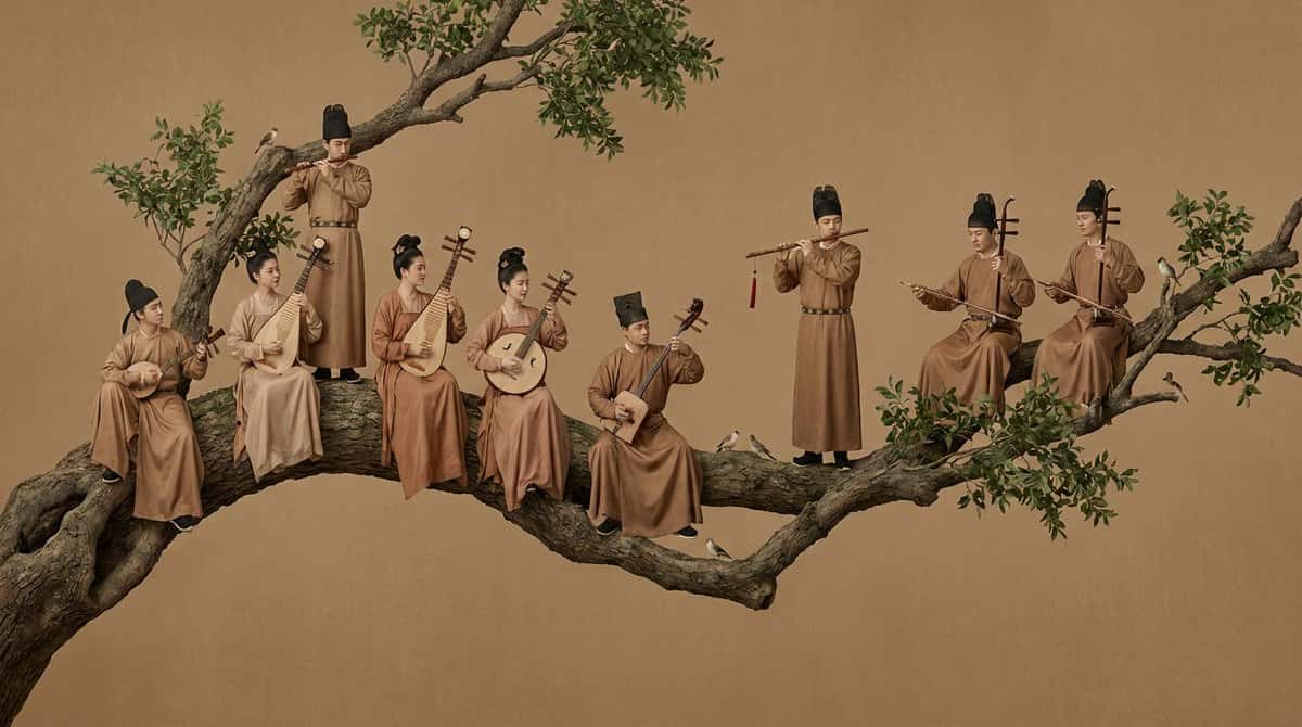Gemini AI photo prompts preview — Court Orchestra Performing Music on a Branch