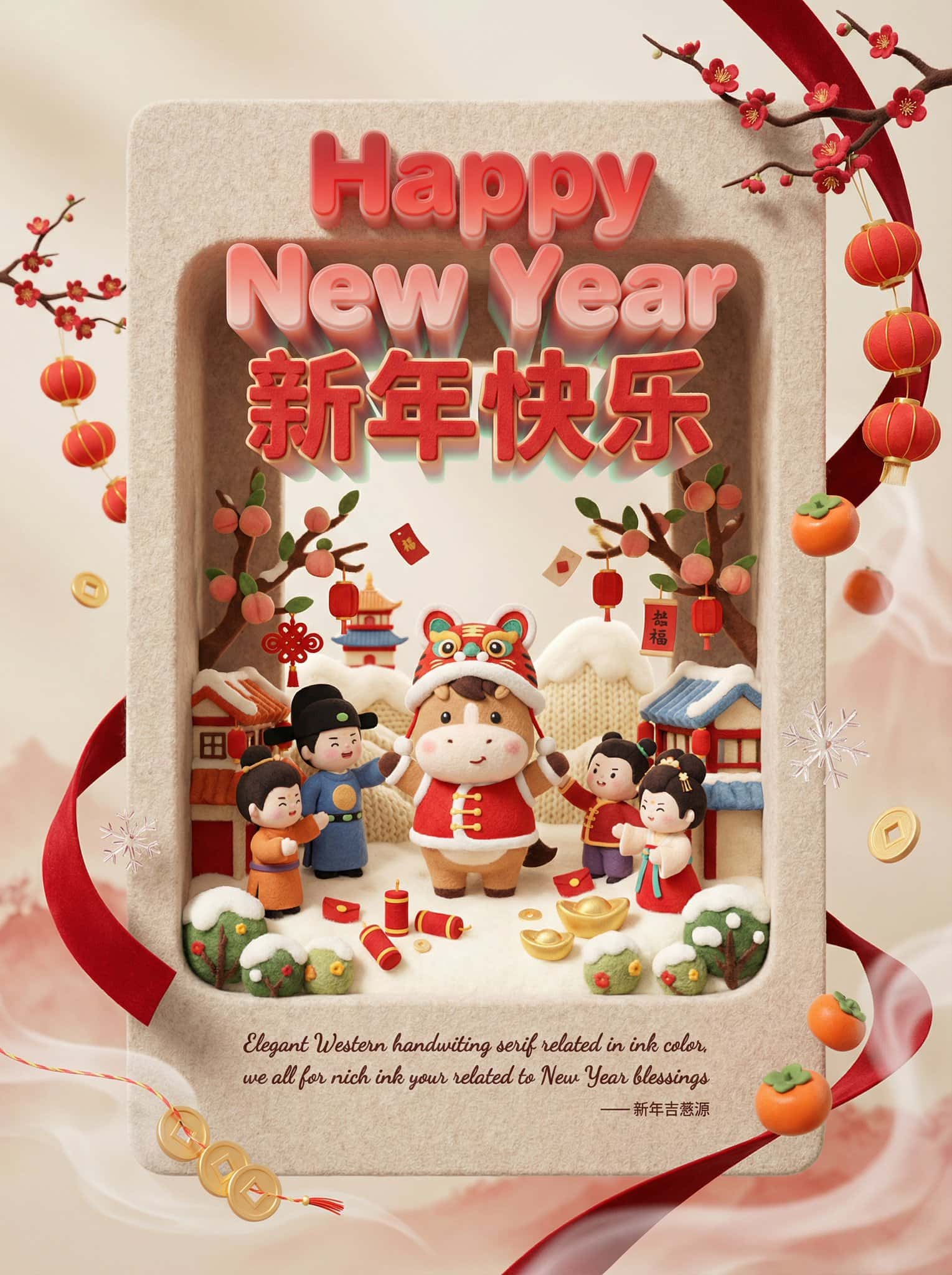 Gemini AI photo prompts preview — 2026 New Year Poster