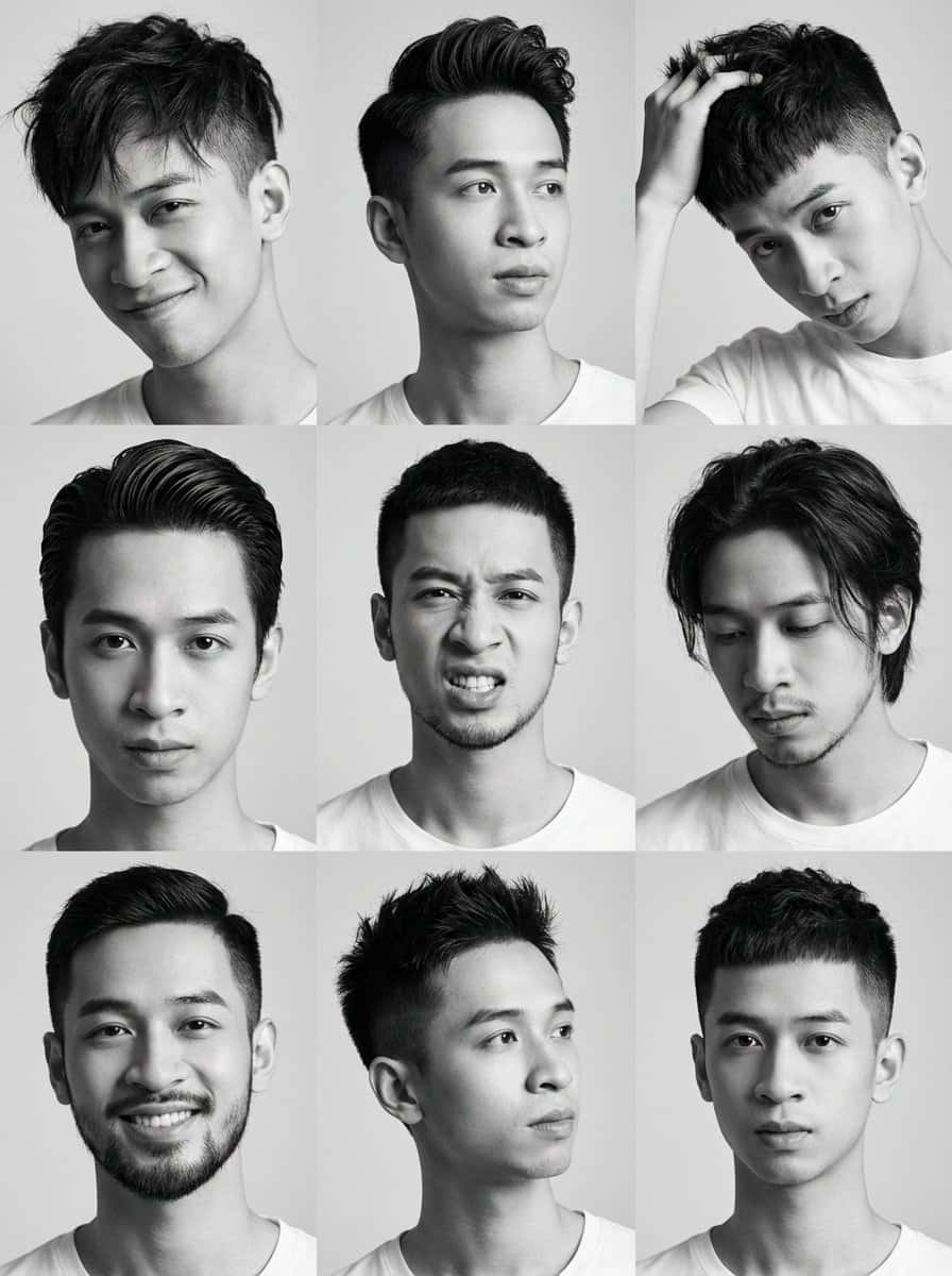 Gemini AI photo prompts preview — Stylish 9-Grid Hippocampus Portrait