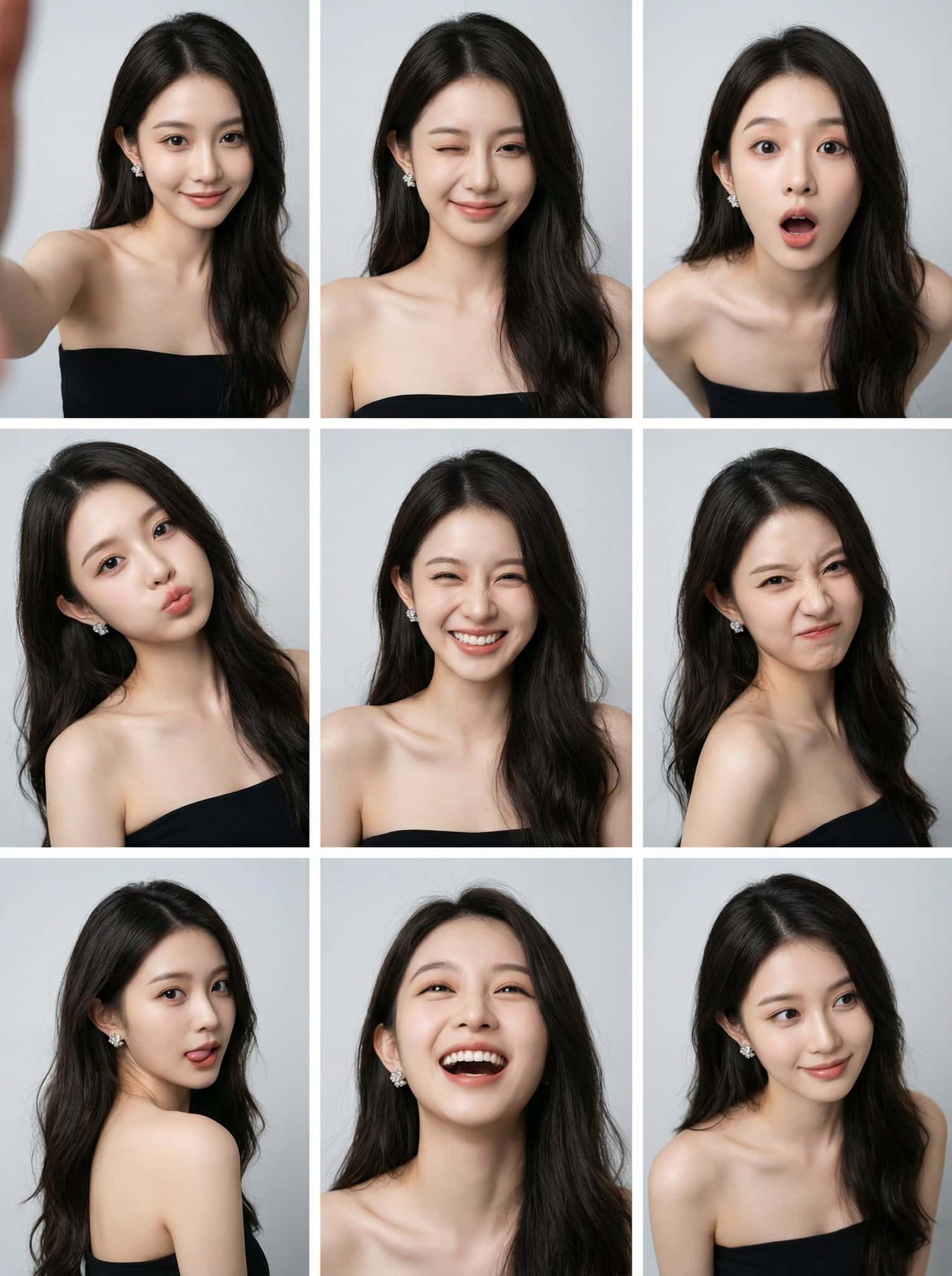 Gemini AI photo prompts preview — 9-Grid Hippocampus Exquisite Portraits