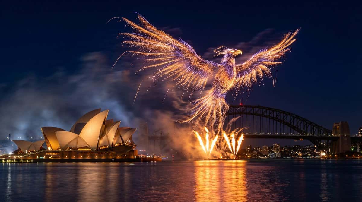 Gemini AI photo prompts preview — A Grand Spectacular Fireworks Display