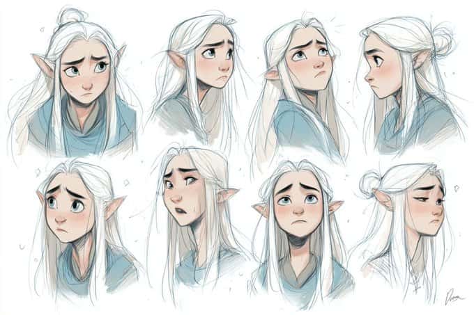 Gemini AI photo prompts preview — Character Design Sketch