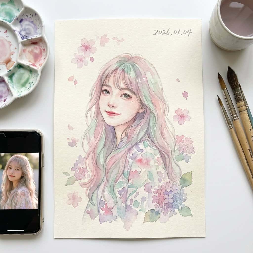 Gemini AI photo prompts preview — An Extremely Detailed Japanese Watercolor Illustration