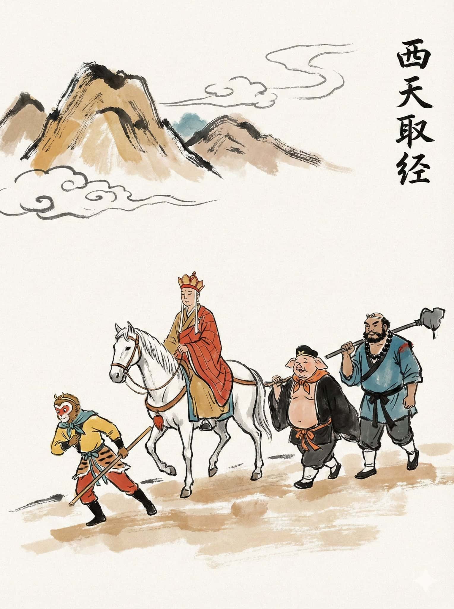 Gemini AI photo prompts preview — New Chinese Style Ink Painting Picture Book