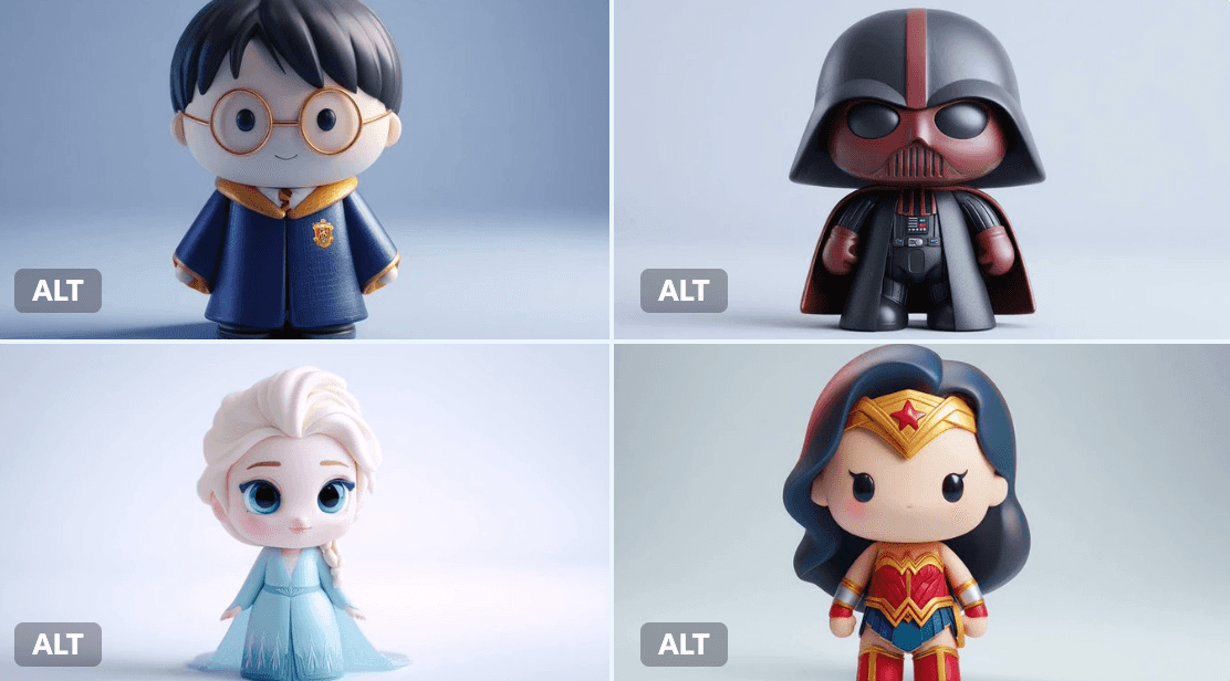 Gemini AI photo prompts preview — Quirky Style 3D Vinyl Toy