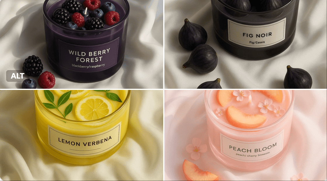 Gemini AI photo prompts preview — Fruit Candle