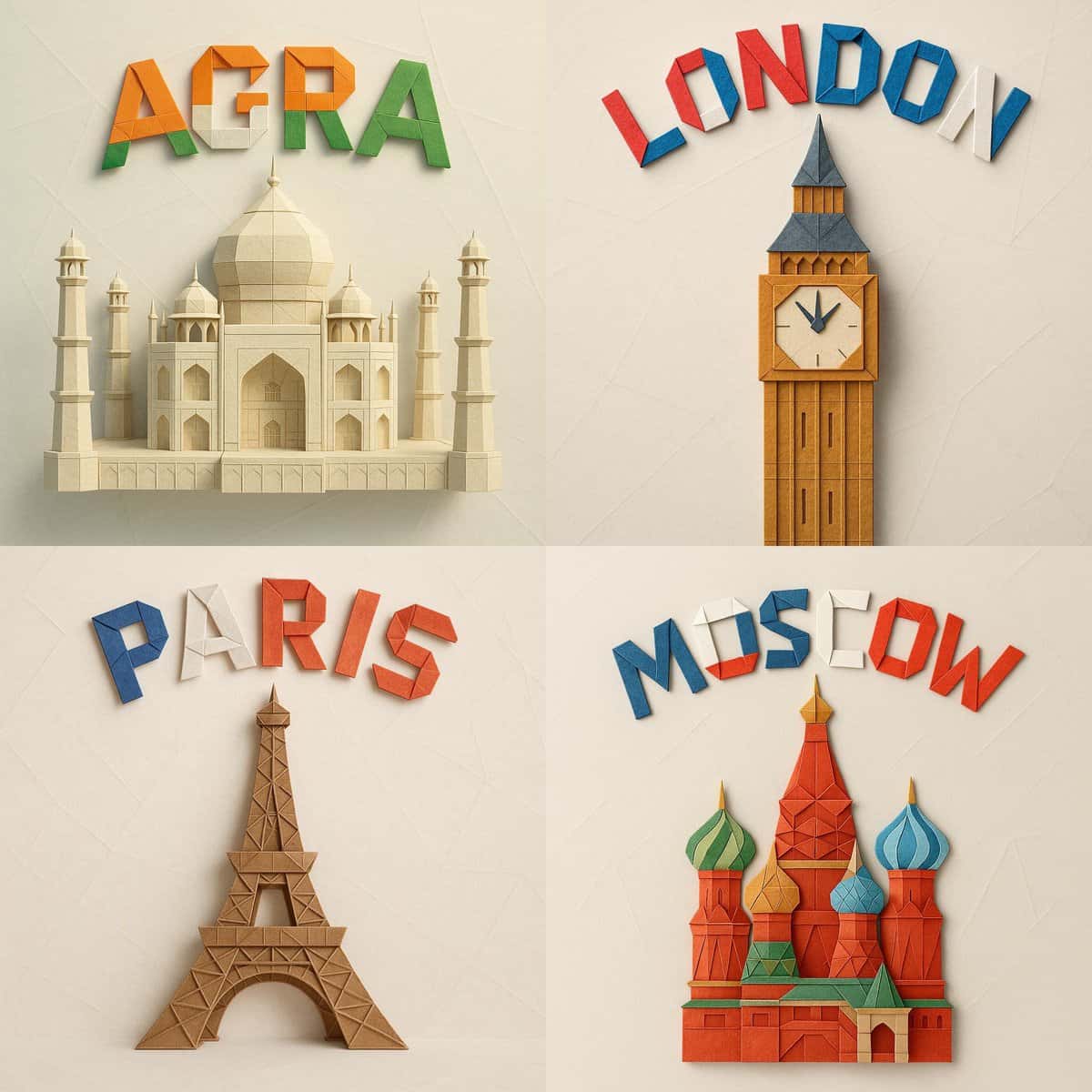 Gemini AI photo prompts preview — Exquisite Paper Art Origami Model