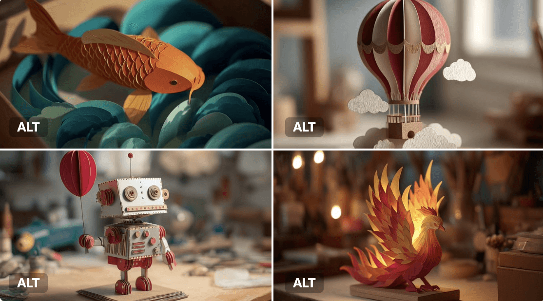 Gemini AI photo prompts preview — 3D Papercraft Works