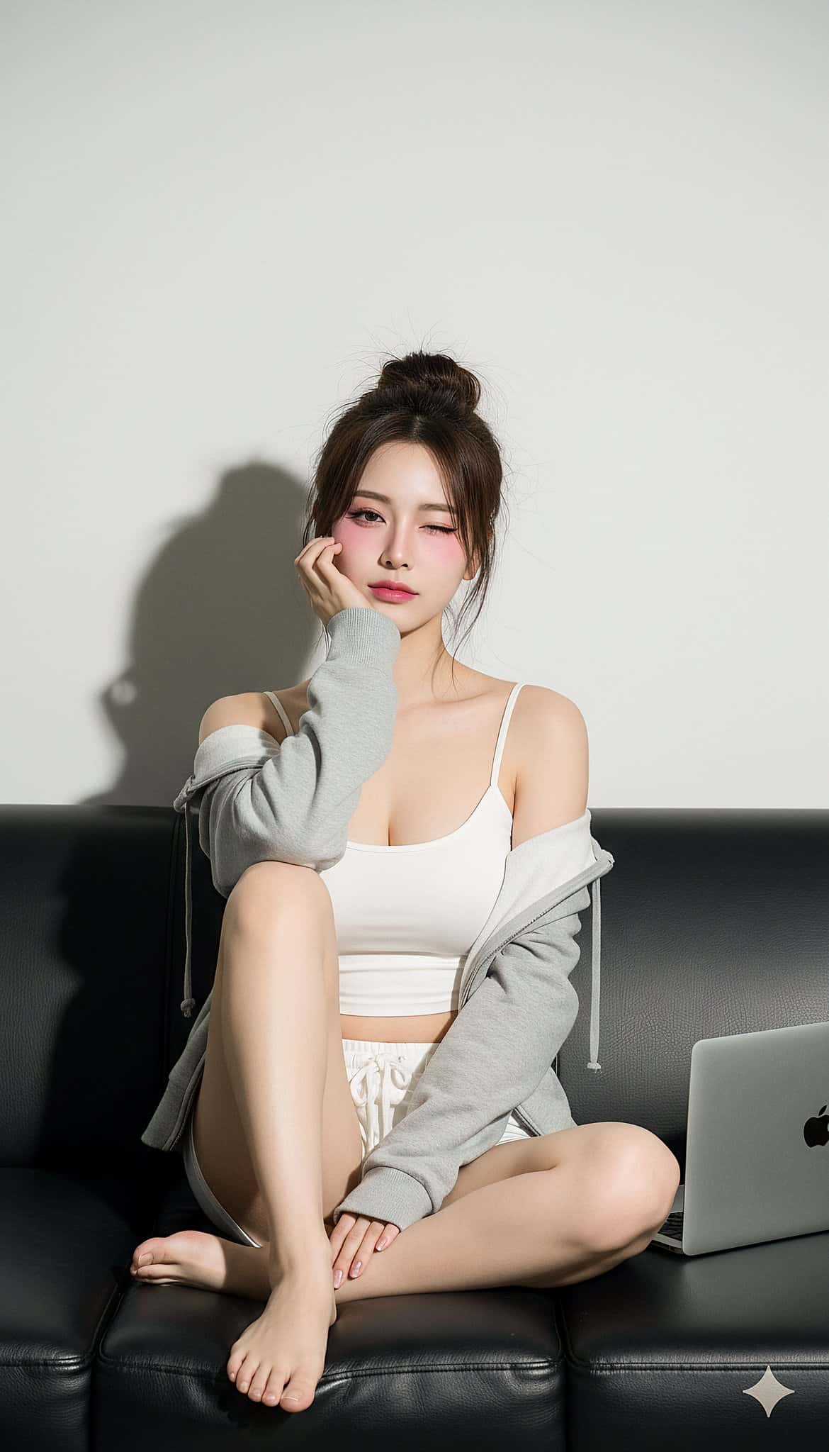 Gemini AI photo prompts preview — Girl Sitting on Sofa