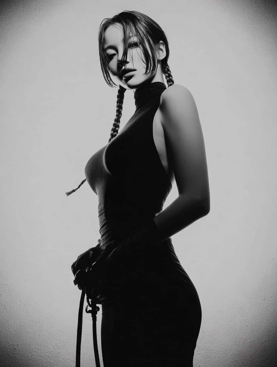 Gemini AI photo prompts preview — Black and White Style Portrait