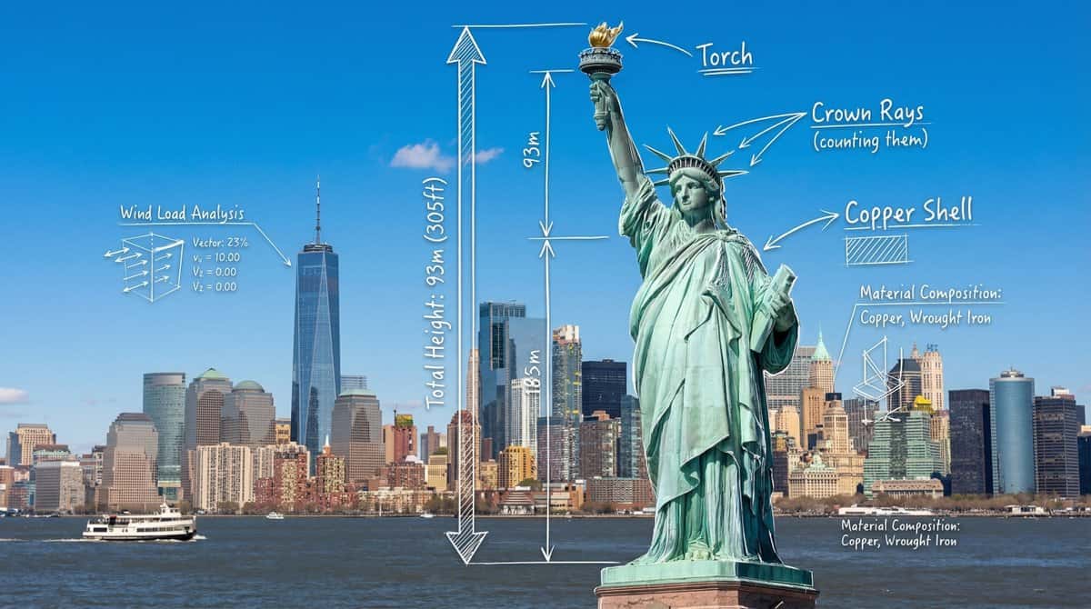 Gemini AI photo prompts preview — Statue of Liberty Architectural Blueprint
