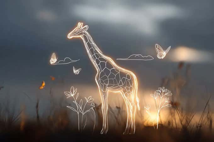 Gemini AI photo prompts preview — Minimalist Children's Drawing Style