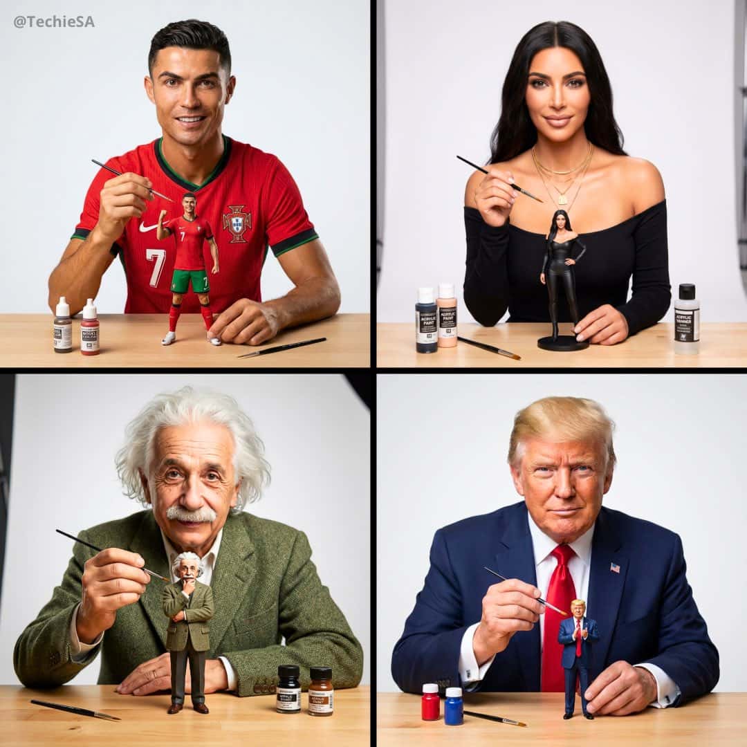 Gemini AI photo prompts preview — The Artist is Painting Their Own Miniature Figurine