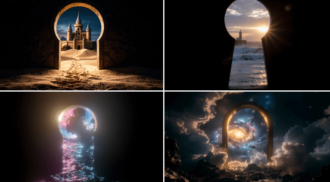 Gemini AI photo prompts preview — Looking Through a Keyhole at the World