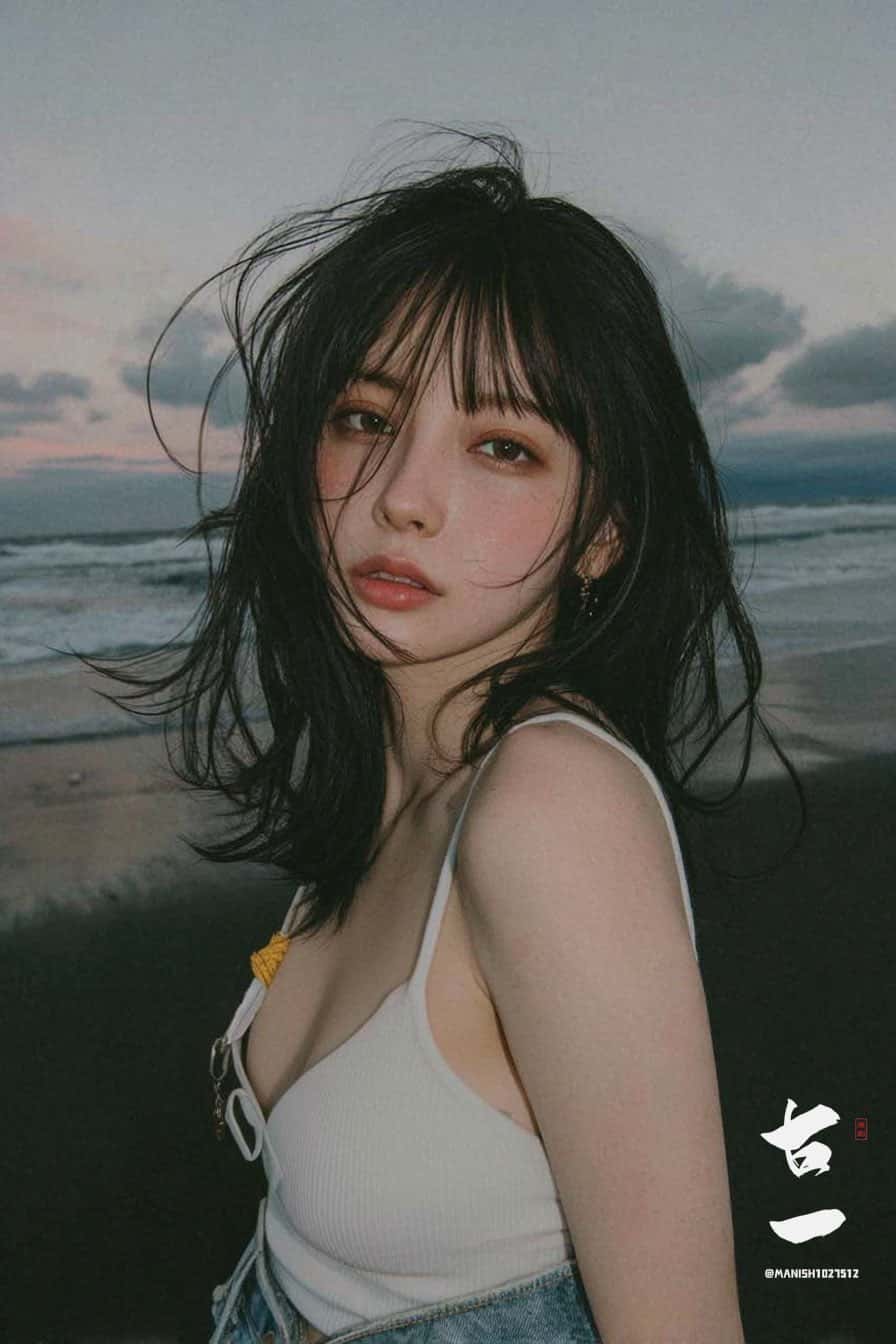 Gemini AI photo prompts preview — Women's Beach Movie-Style Portrait