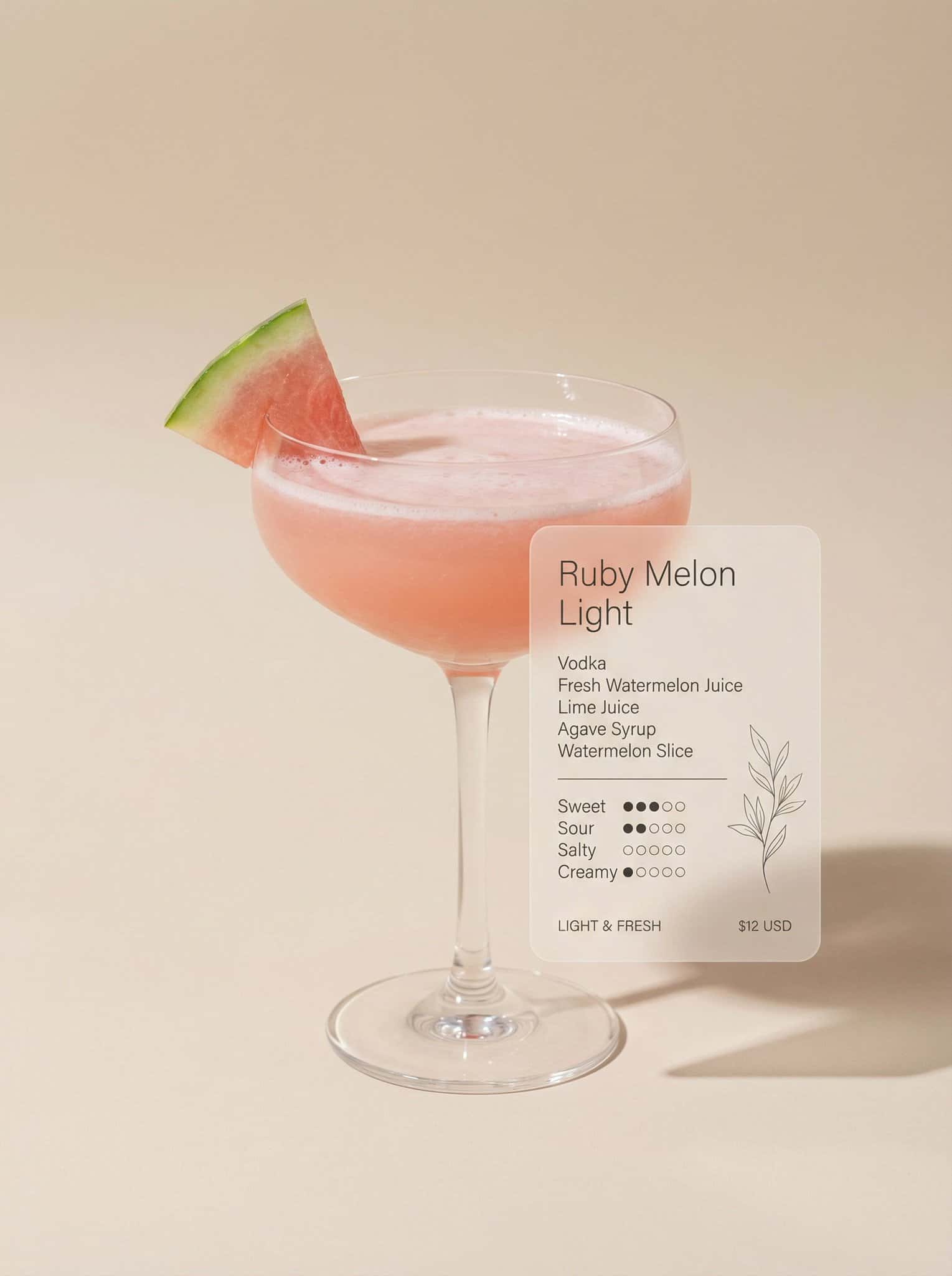 Gemini AI photo prompts preview — Ultra-minimalist Cocktail Photography
