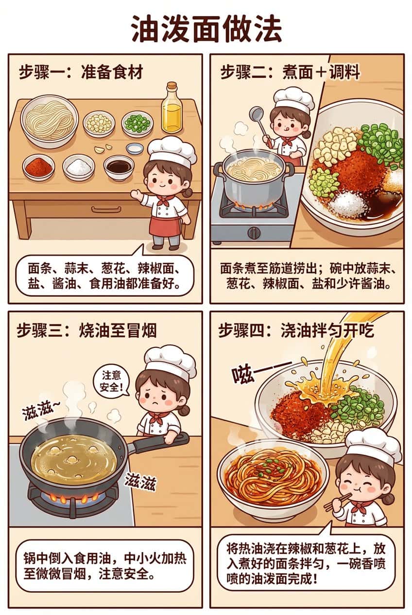 Gemini AI photo prompts preview — Oil Splash Noodles Comic Strip