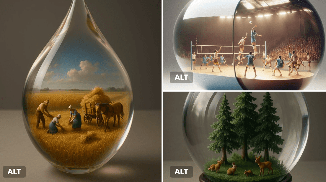 Gemini AI photo prompts preview — A Miniature 3D World Inside a Transparent Container