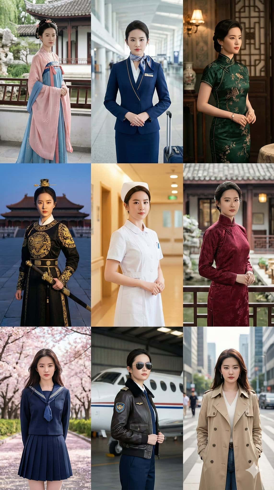 Gemini AI photo prompts preview — 9 Clothing Styles and Backgrounds of Characters