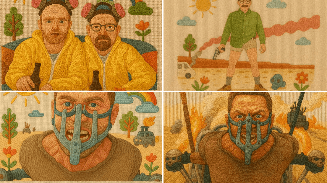 Gemini AI photo prompts preview — Embroidery Illustration Style