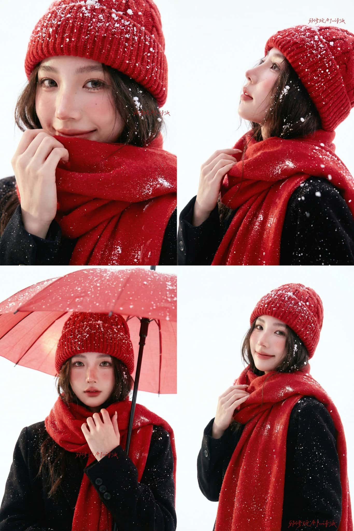Gemini AI photo prompts preview — Professional Studio Portrait Photography Christmas Winter Theme