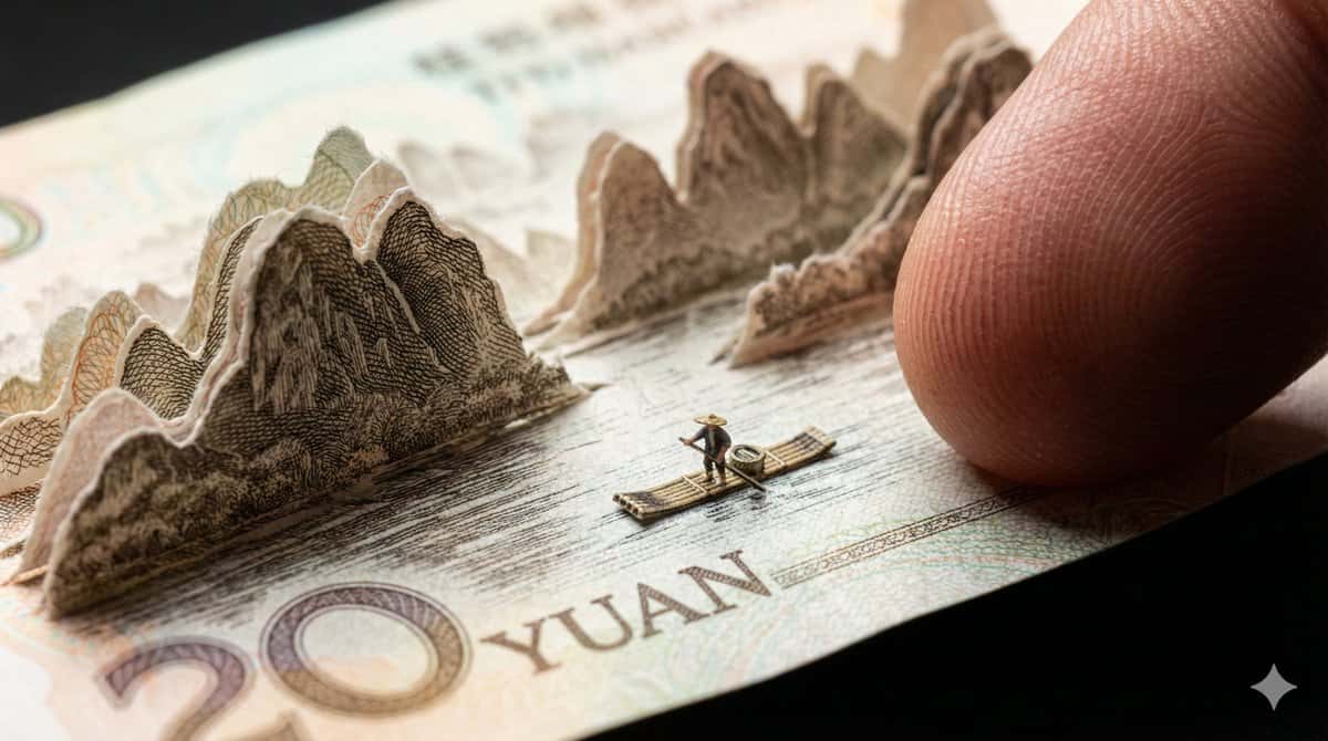 Gemini AI photo prompts preview — 20 Yuan Banknote (Guilin Landscape Edition)