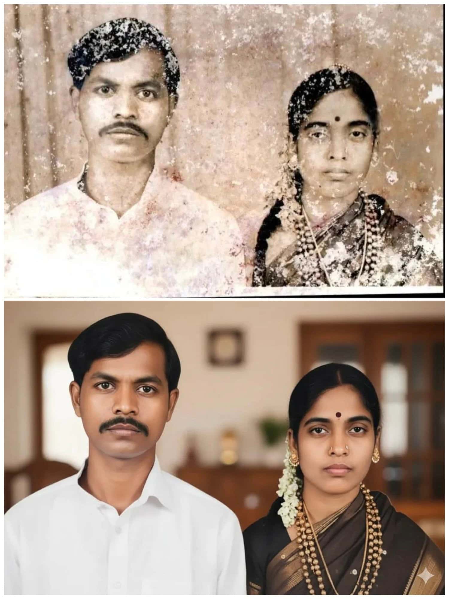 Gemini AI photo prompts preview — Old Photo High-Definition Restoration