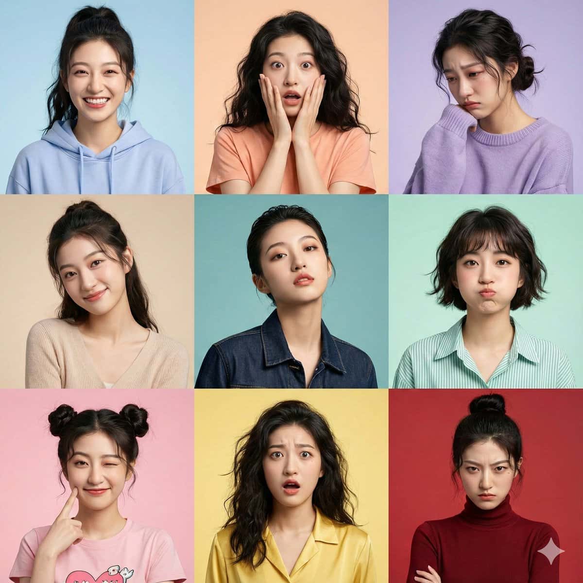 Gemini AI photo prompts preview — Real-Life 9-Panel Photo