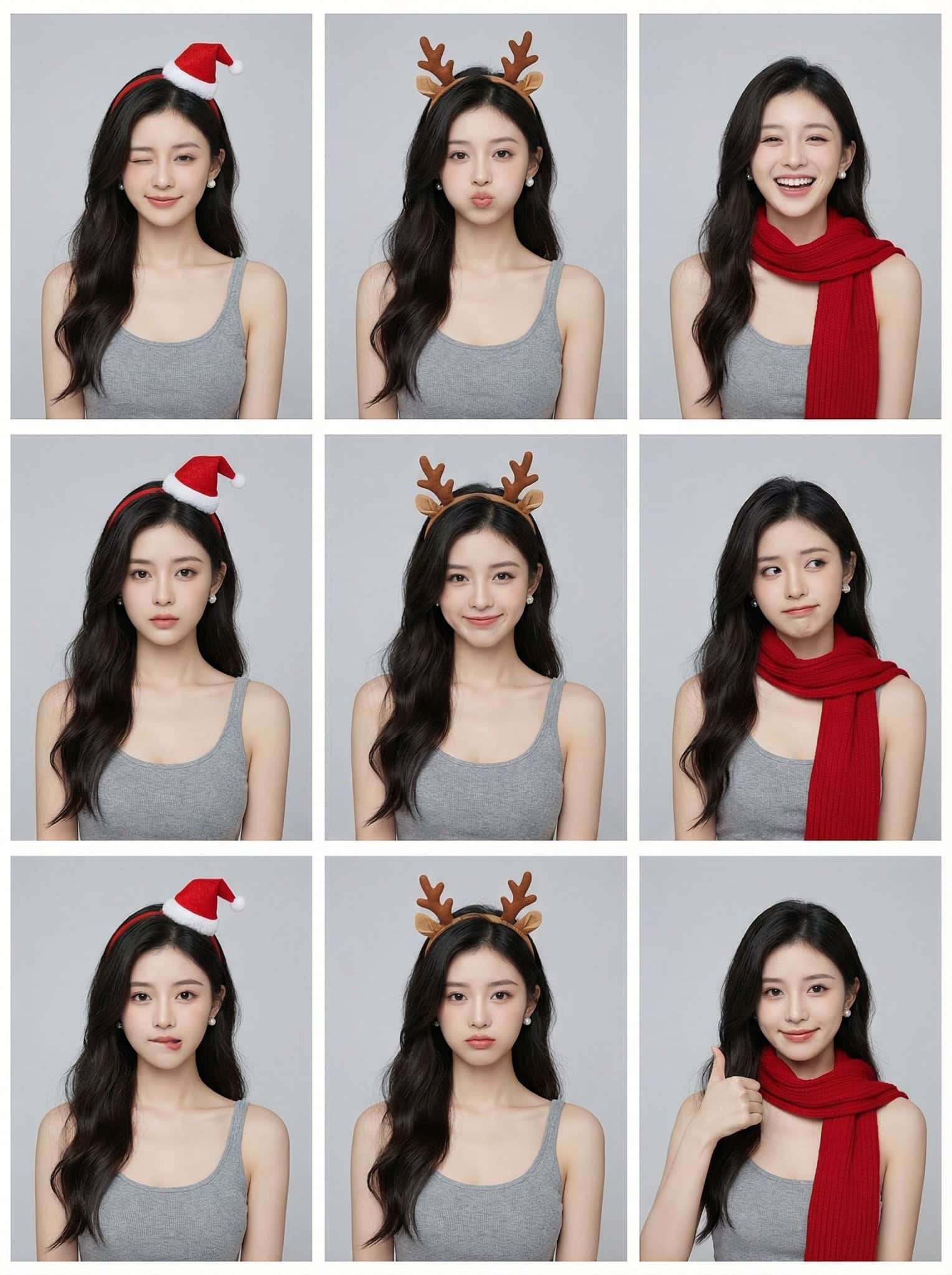 Gemini AI photo prompts preview — 9-Grid Collage