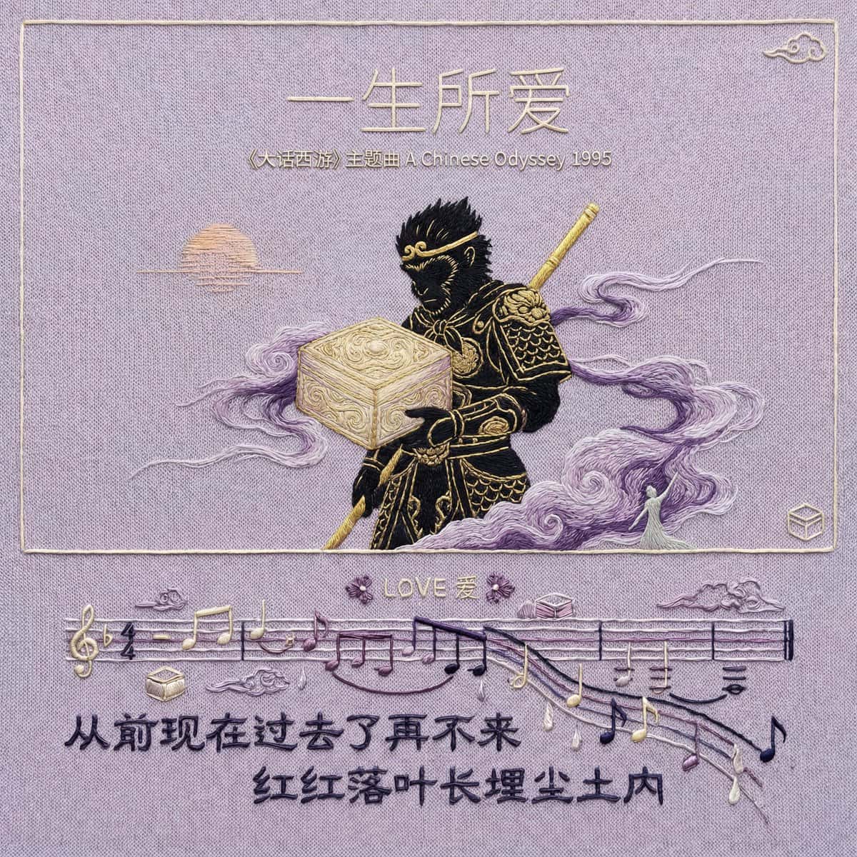 Gemini AI photo prompts preview — Embroidered Song Poster