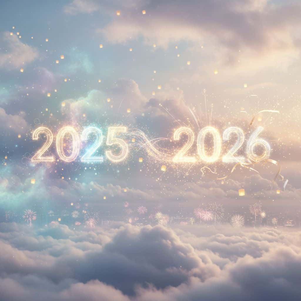 Gemini AI photo prompts preview — Dreamy transition from 2025 to 2026