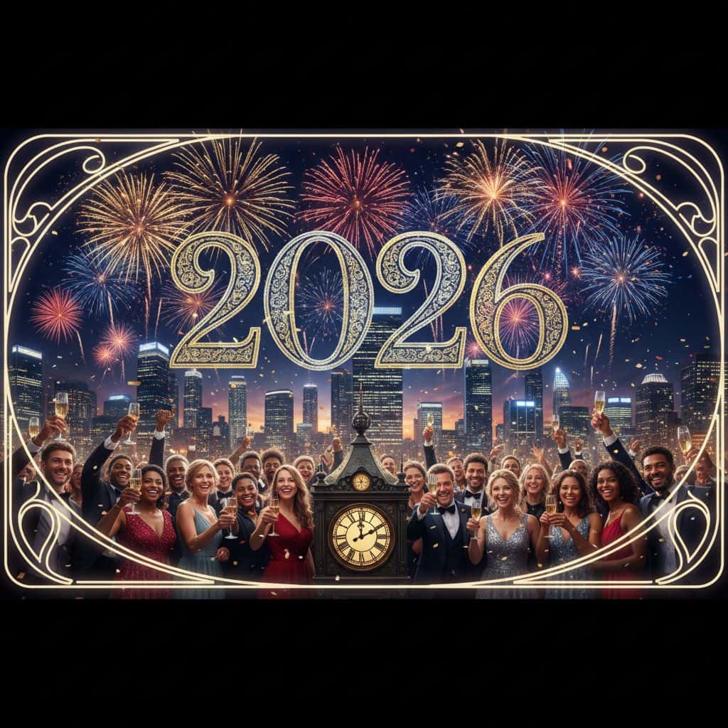 Gemini AI photo prompts preview — Website hero image for New Year 2026