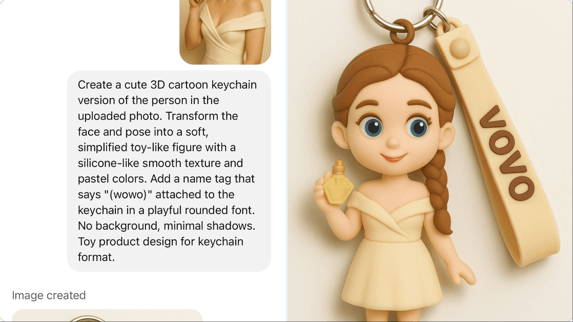Gemini AI photo prompts — 3D Cartoon Keychain Gemini AI photo prompts preview — 3D Cartoon Keychain