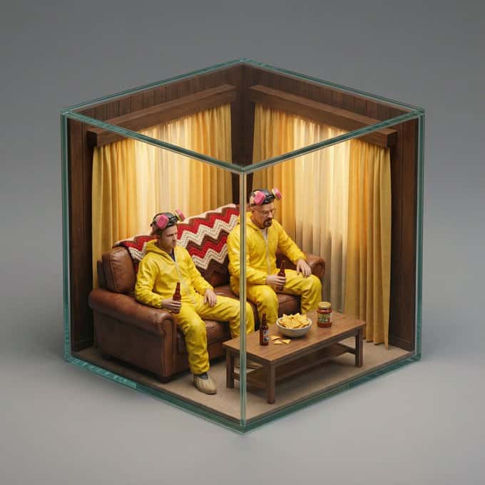 Gemini AI photo prompts — Movie Scene Transformed into a Miniature Isometric Model Gemini AI photo prompts preview — Movie Scene Transformed into a Miniature Isometric Model