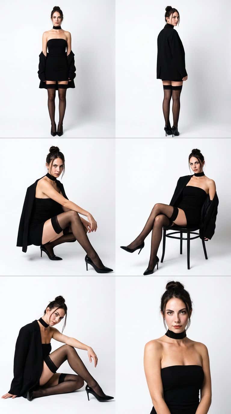 Gemini AI photo prompts — High-Fashion Studio Photo Collage Gemini AI photo prompts preview — High-Fashion Studio Photo Collage