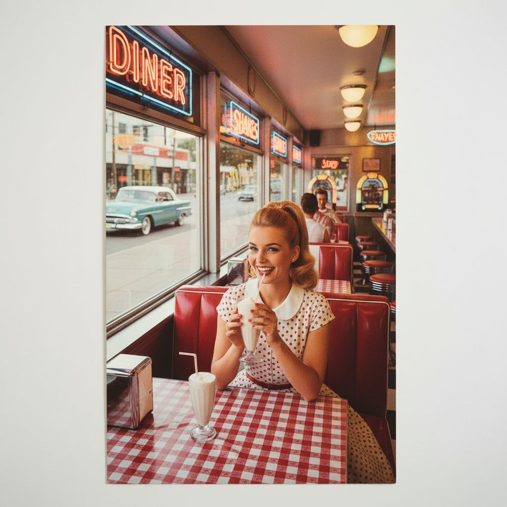 Preview of Gemini Retro 50s Diner Scene Preview of Gemini Retro 50s Diner Scene