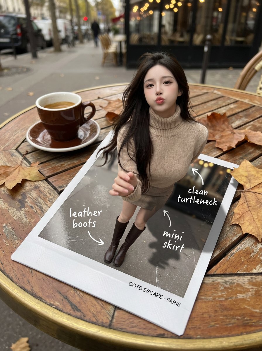 Gemini AI photo prompts — The Woman Appears to Emerge from a Freshly Developed Photo Gemini AI photo prompts preview — The Woman Appears to Emerge from a Freshly Developed Photo