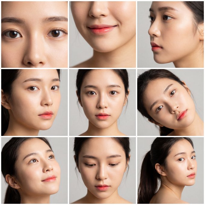 Gemini AI photo prompts preview — Japanese Makeup Style Ultimate Beauty Nine Grid Prompt
