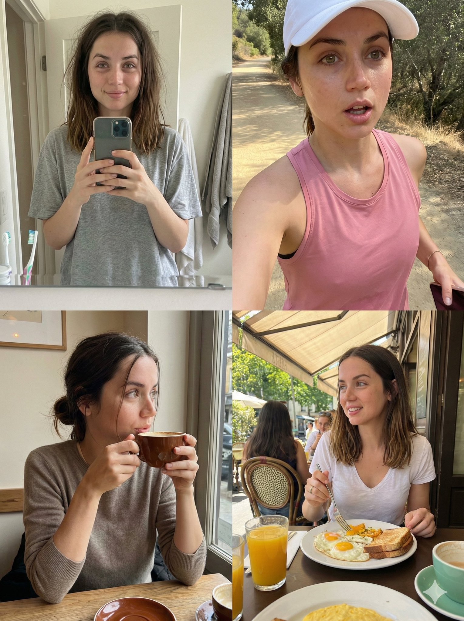 Gemini AI photo prompts preview — Morning Routine 4-Quadrant Photo