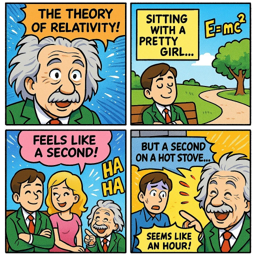 Preview of Four-Panel Comic (Theory of Relativity)
