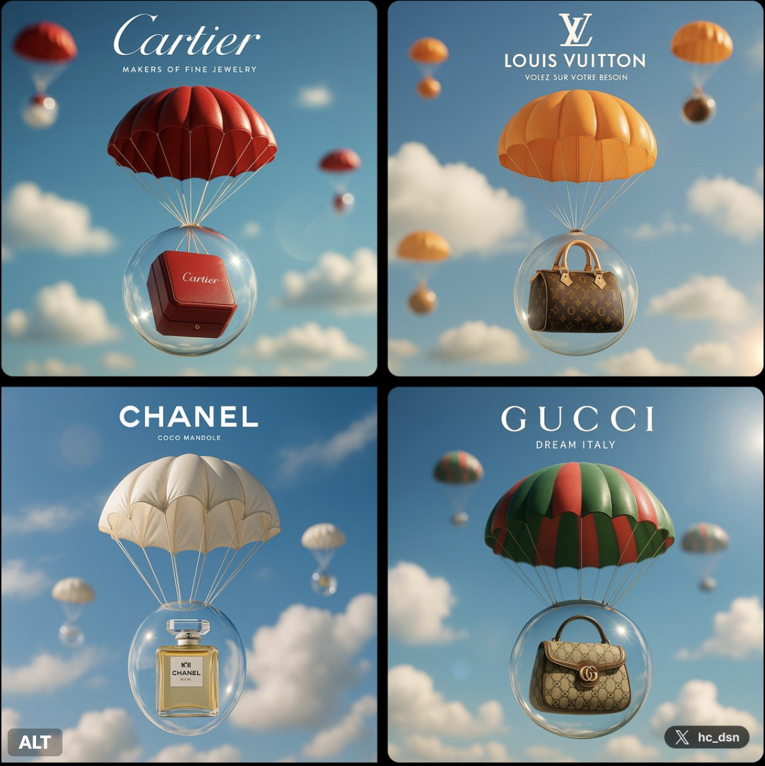 Preview of Luxury Brand Goods Descend from the Sky