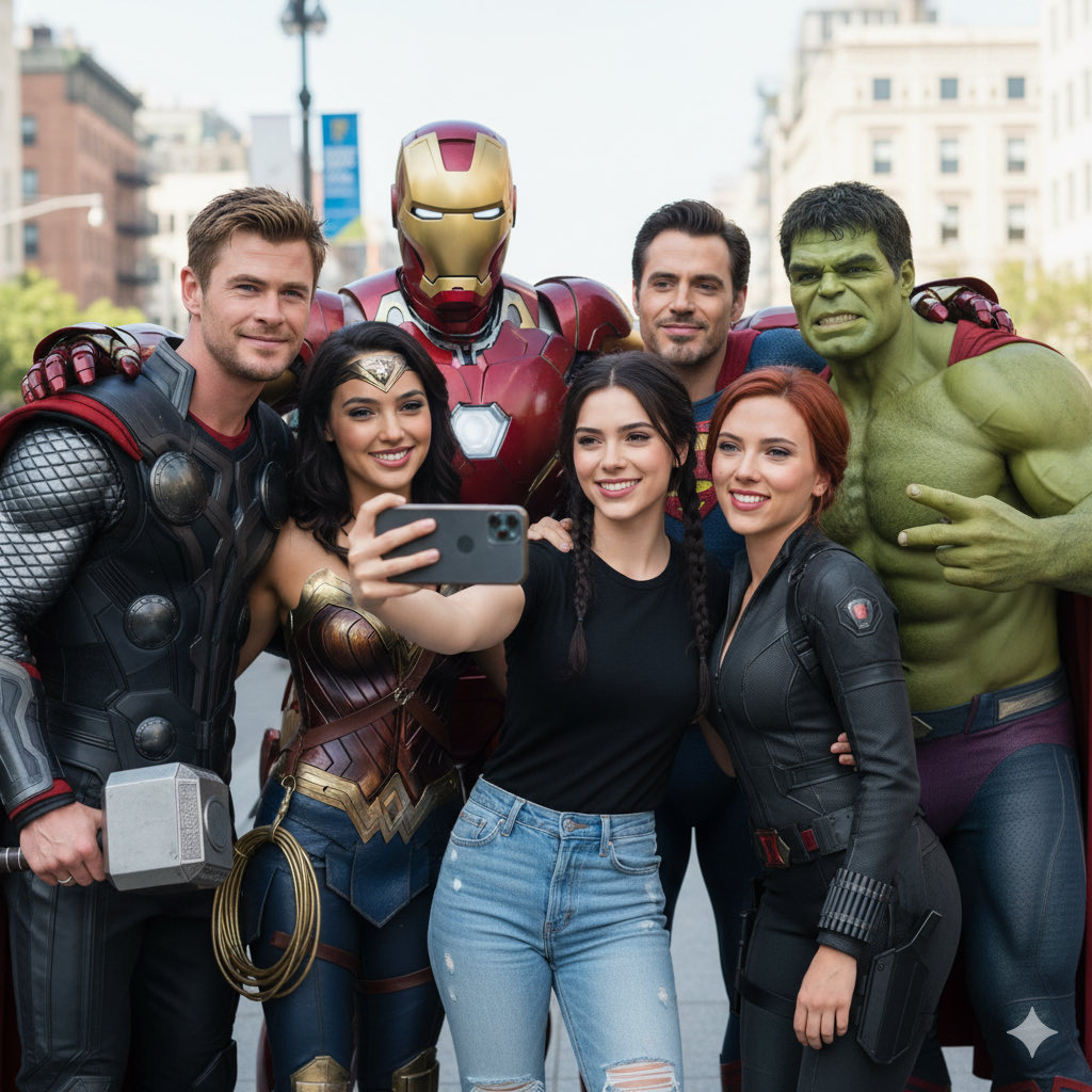 Preview of Group Selfie with Marvel Characters