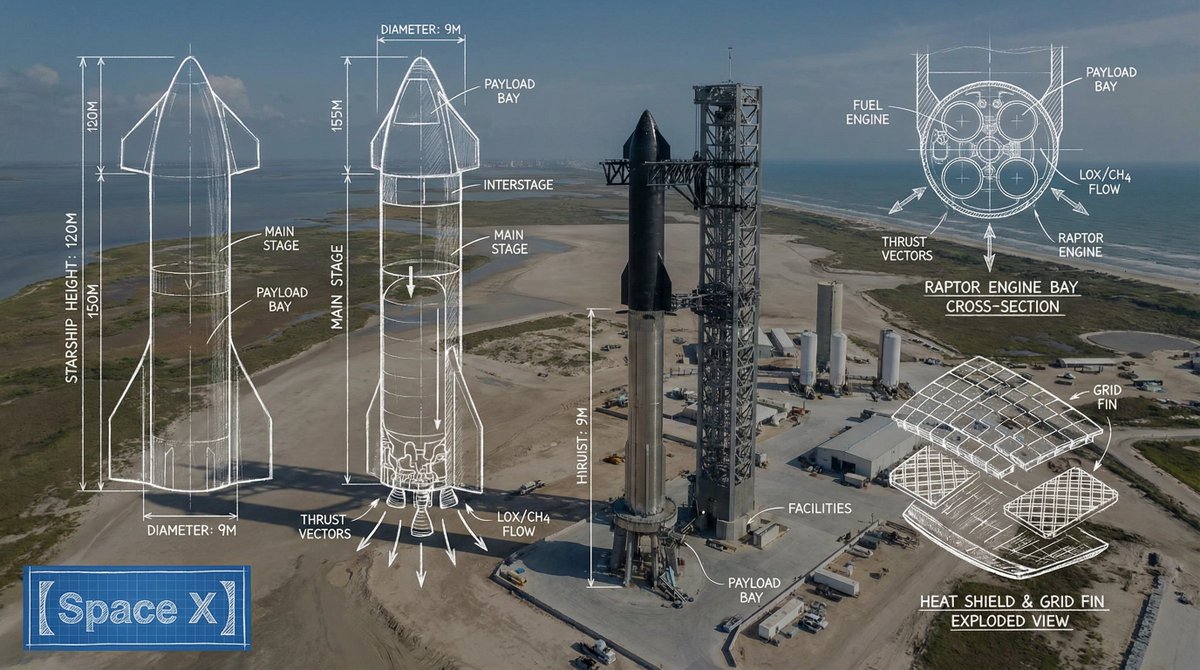 Preview of SPaceX Engineering Diagrams and Blueprint Lines