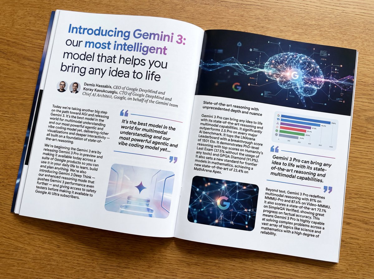 Preview of Photos of Beautifully Designed Magazine Articles Generated by Text