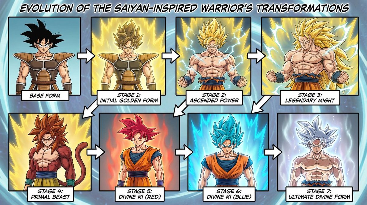 Preview of Super Saiyan Style Transformation Process
